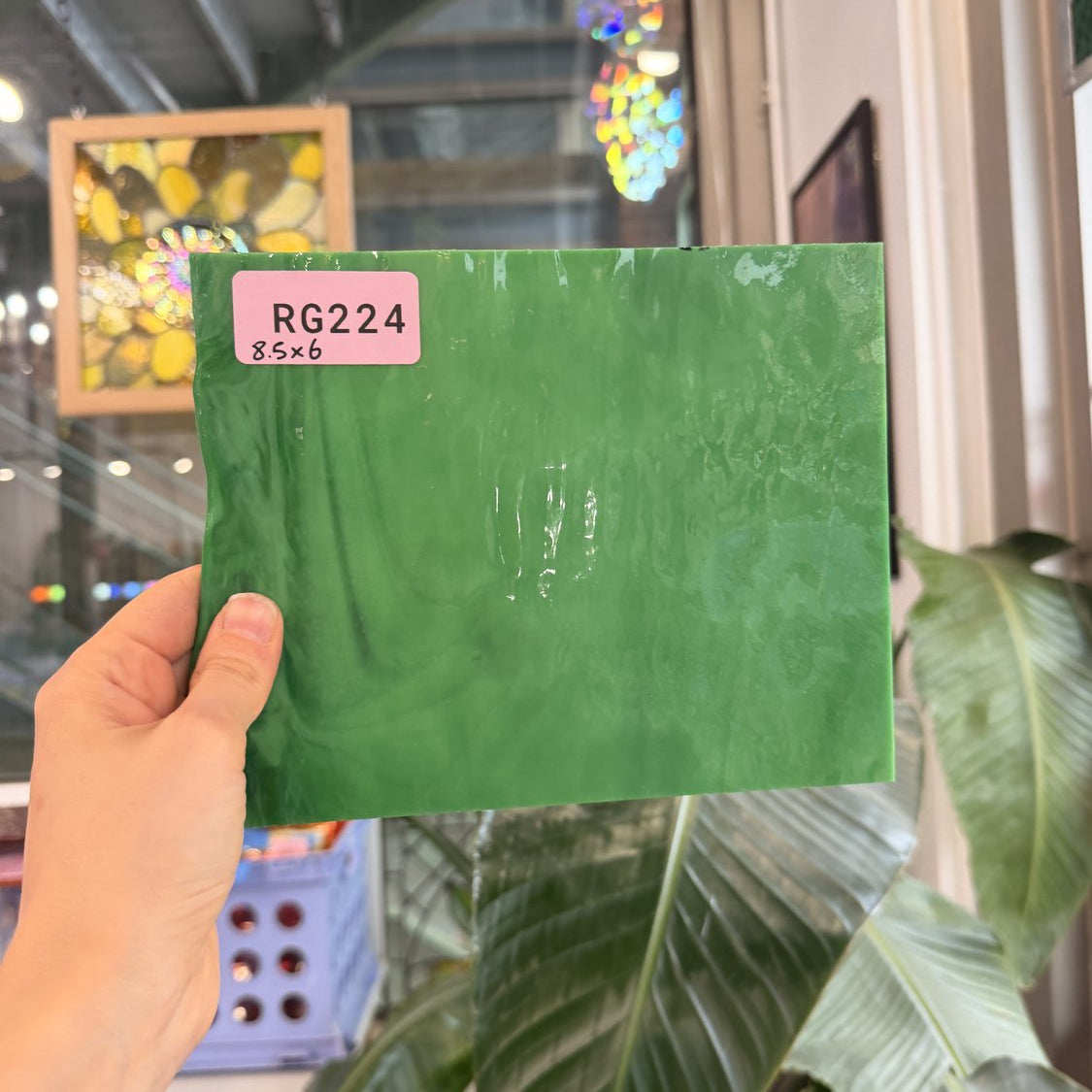 Vintage Opal AC Fischer Forest Green Sheet Glass