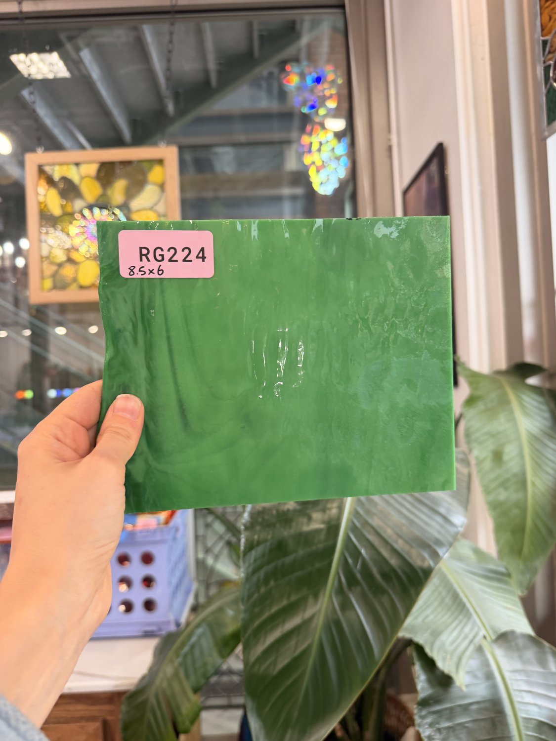 Vintage Opal AC Fischer Forest Green Sheet Glass