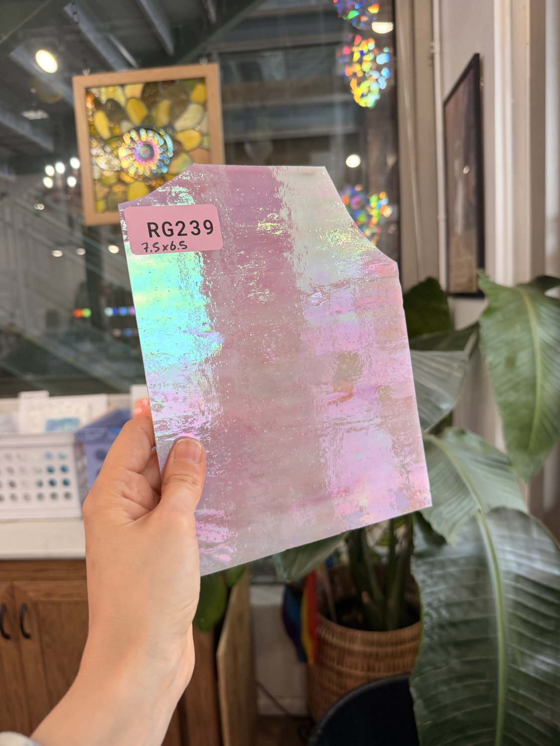 Pink Iridescent Choice Sheet Glass