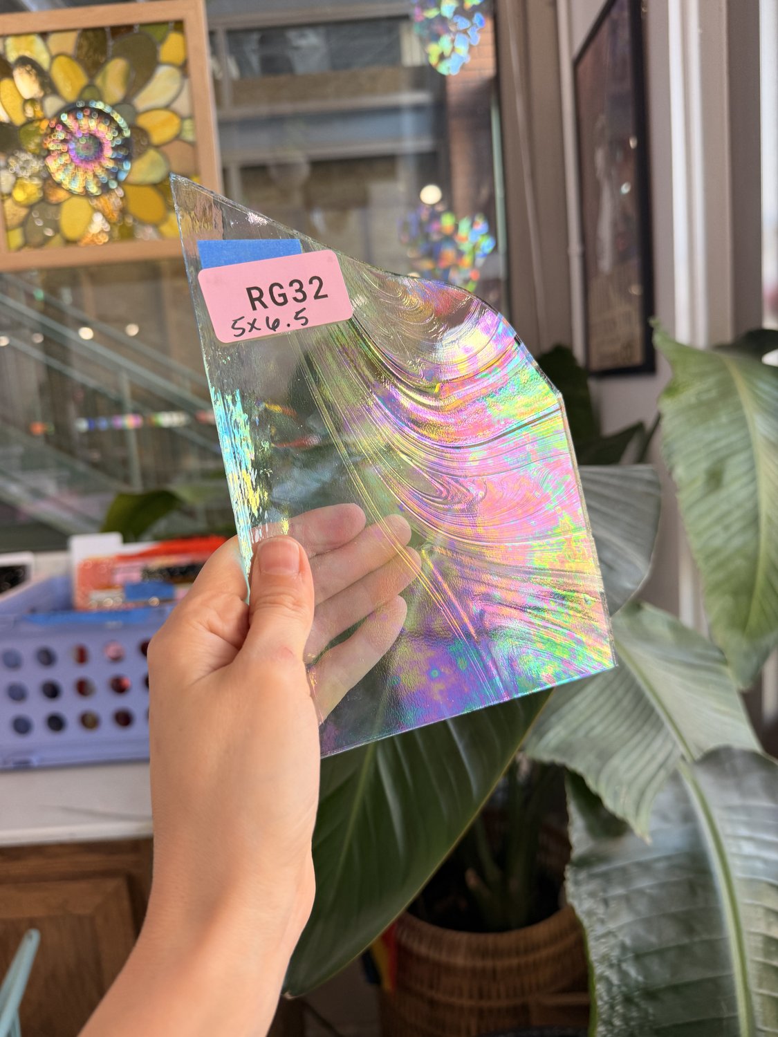 Clear Iridescent Spectrum Baroque Vintage Sheet Glass