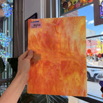 Orange Yellow White Mixed Opal Vintage Sheet Glass
