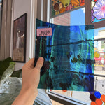 Dark Blue Teal Wispy Mixed Lamberts Sheet Glass – RG56