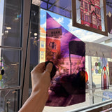 Dark Pink Purple Mouthblown Wispy Sheet Glass
