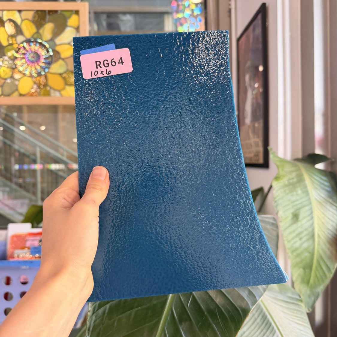 Steel Blue Bullseye Sheet Glass Fusible 90 COE