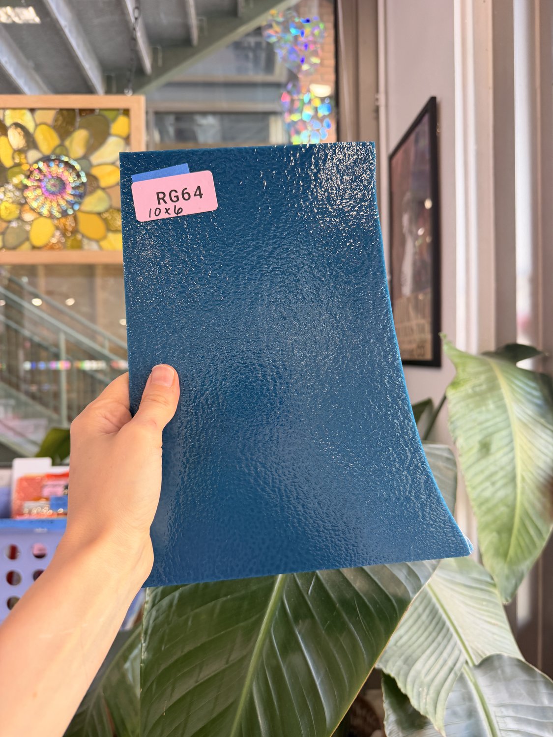 Steel Blue Bullseye Sheet Glass Fusible 90 COE