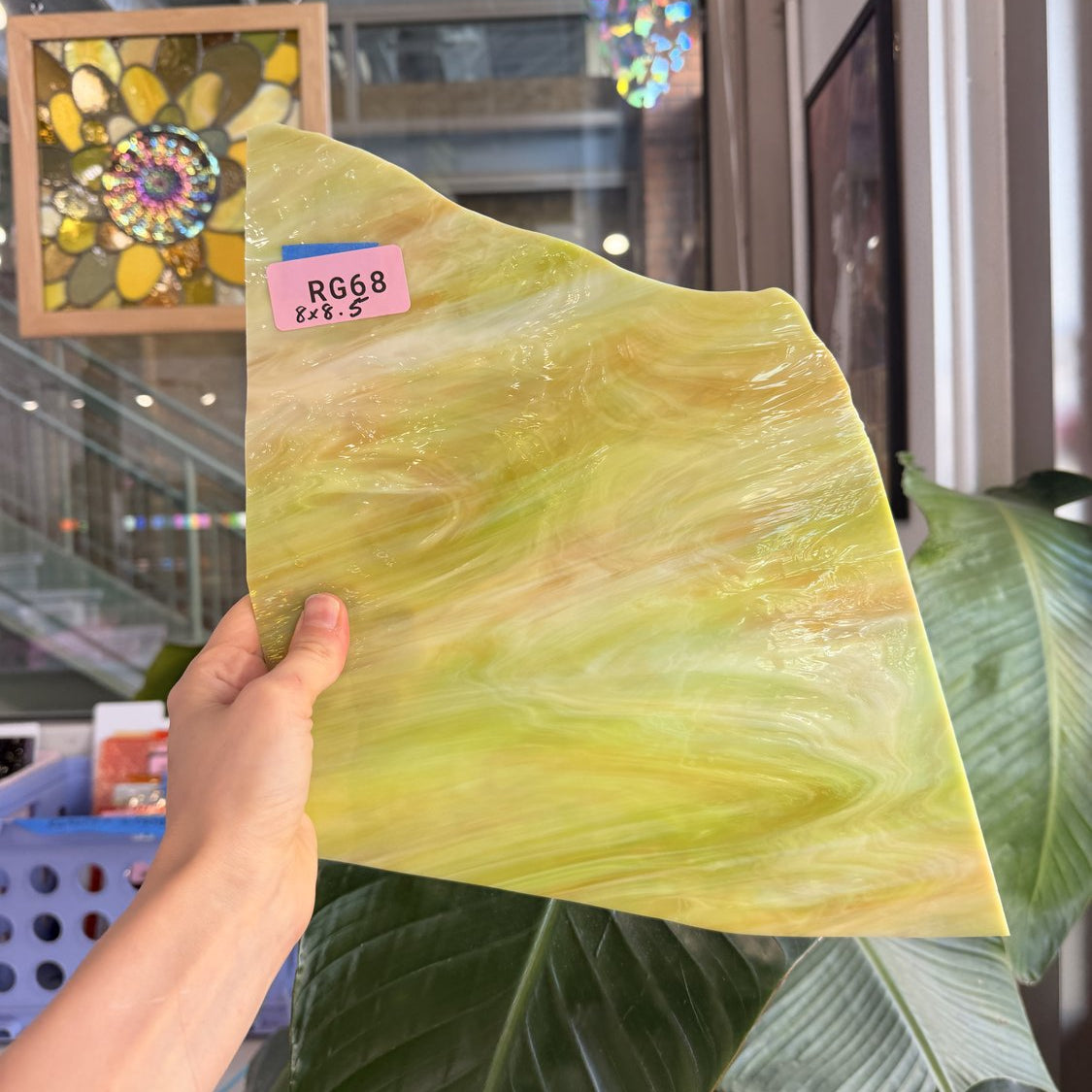 Amber Green Mixed Carmel Apple Vintage Spectrum Sheet Glass