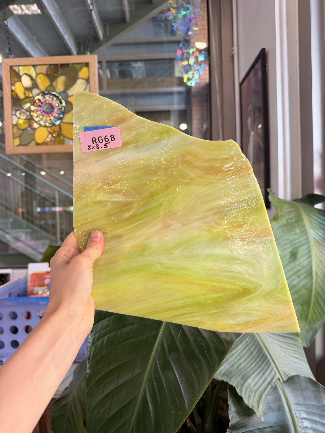 Amber Green Mixed Carmel Apple Vintage Spectrum Sheet Glass