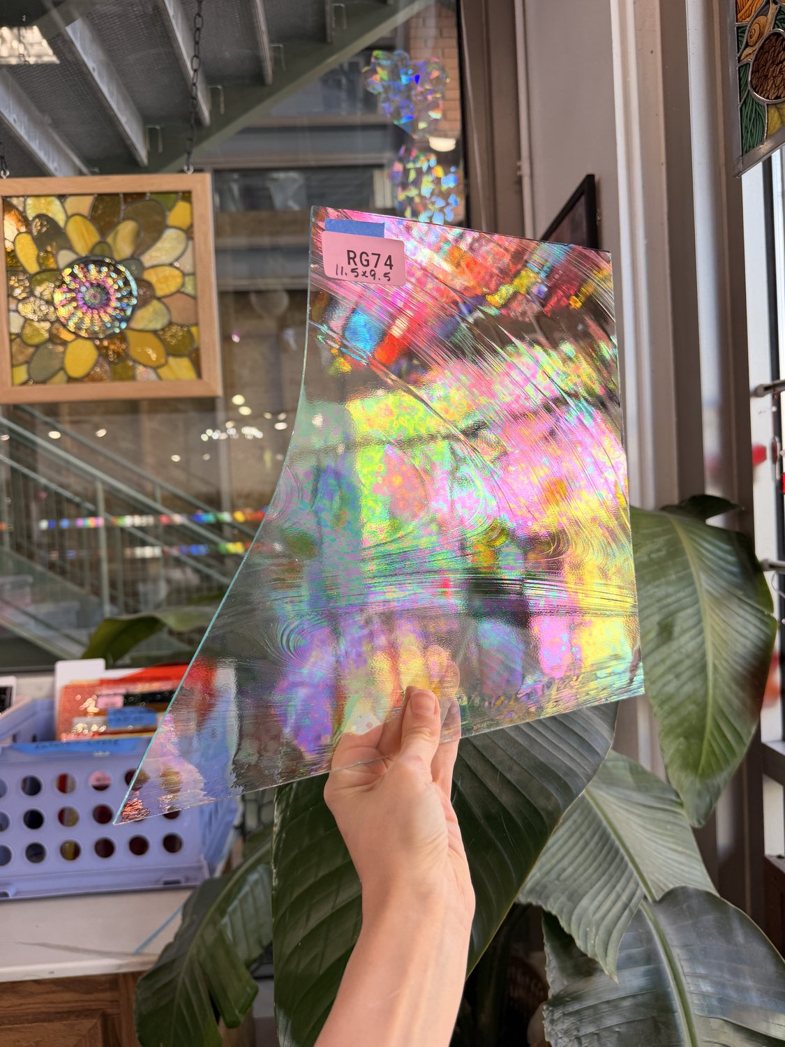 Clear Iridescent Spectrum Baroque Vintage Sheet Glass