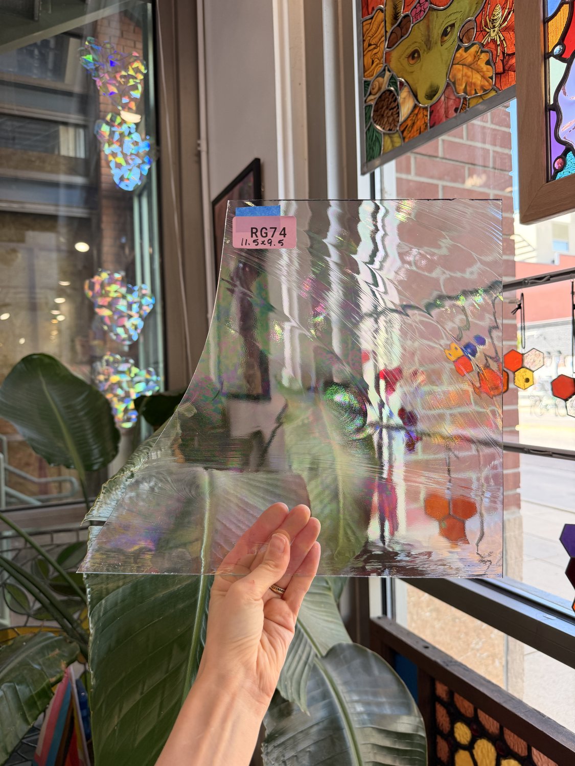 Clear Iridescent Spectrum Baroque Vintage Sheet Glass