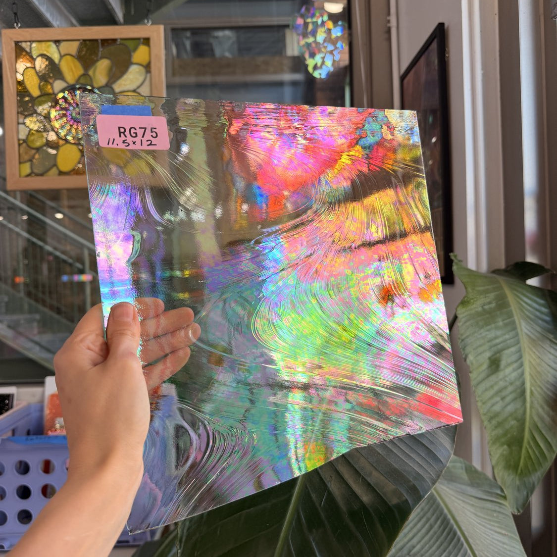 Clear Iridescent Spectrum Baroque Vintage Sheet Glass