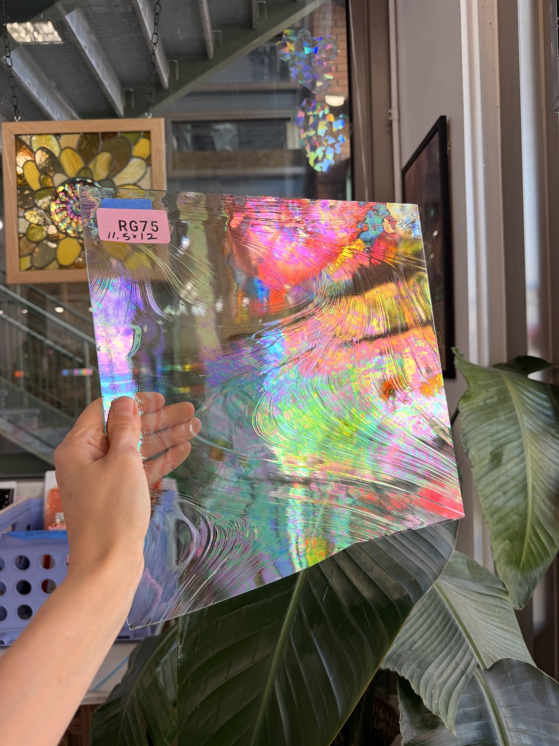 Clear Iridescent Spectrum Baroque Vintage Sheet Glass