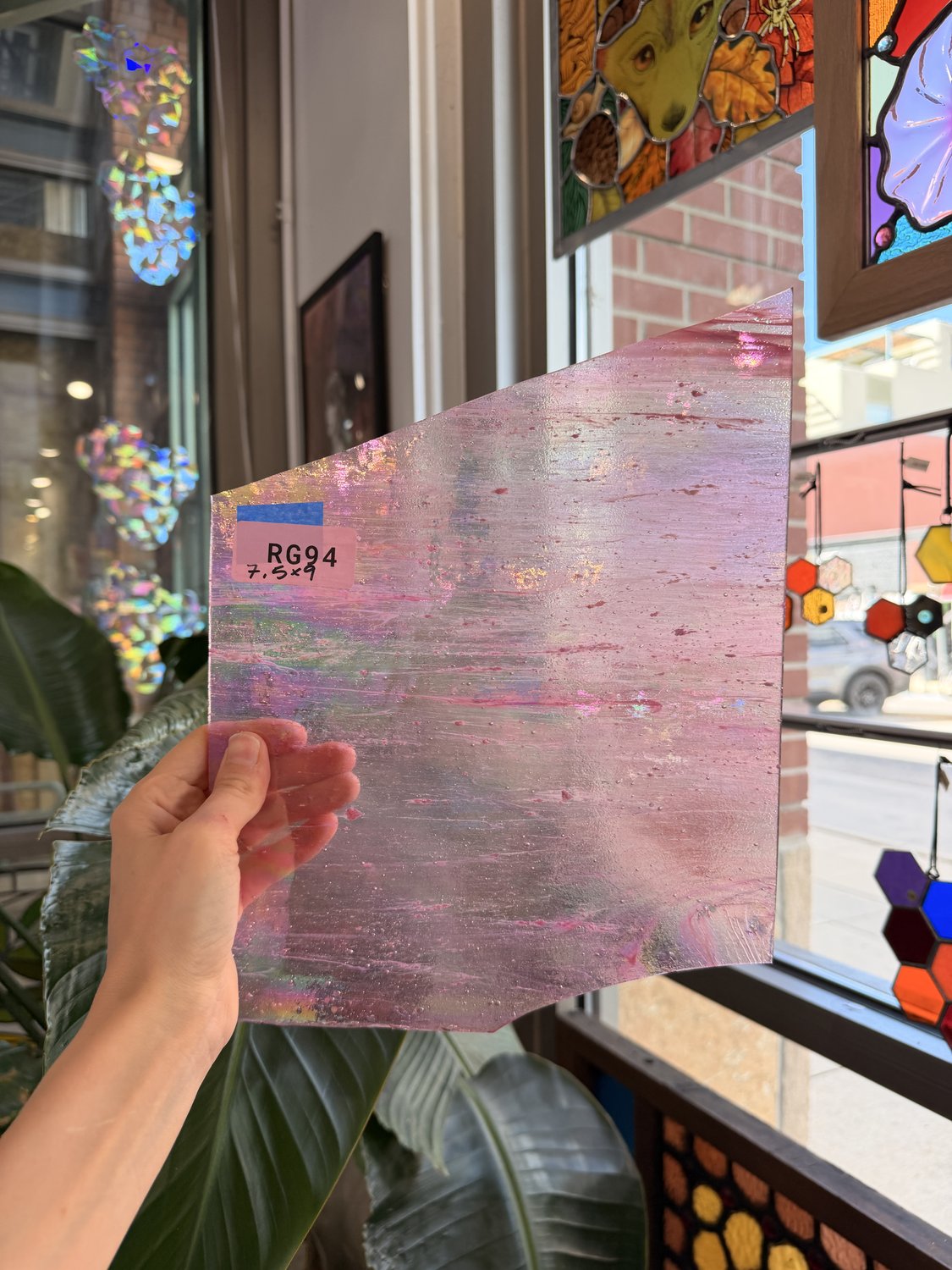 Dark Hot Pink Rare Vintage Wispy Armstrong Sheet Glass – RG94