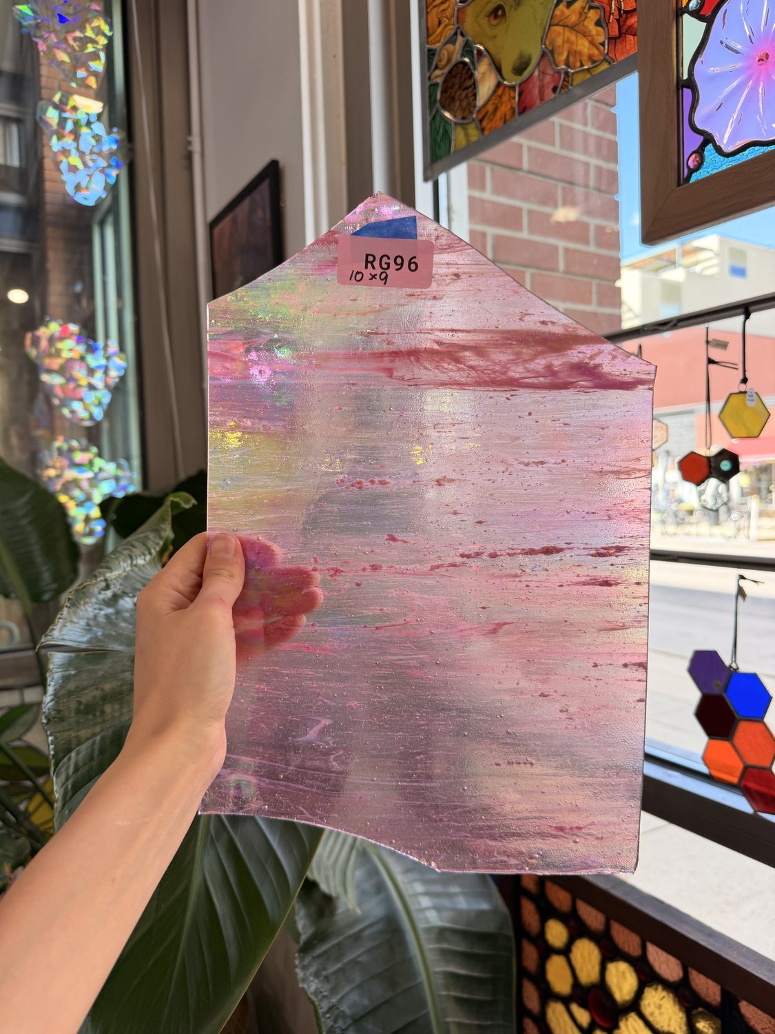 Dark Hot Pink Rare Vintage Wispy Armstrong Sheet Glass – RG96