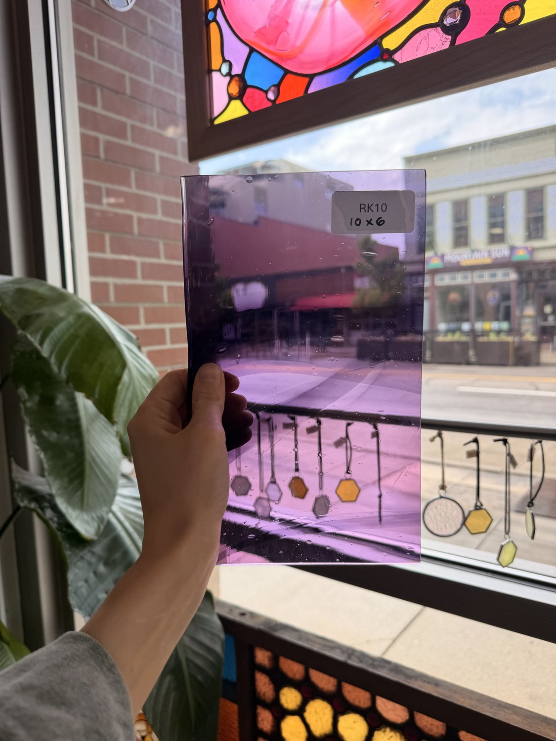 COGW x Lamberts Pink Purple Clear Wispy Mix Sheet Glass Lamberts Glass 10x6in (LA-77450541)