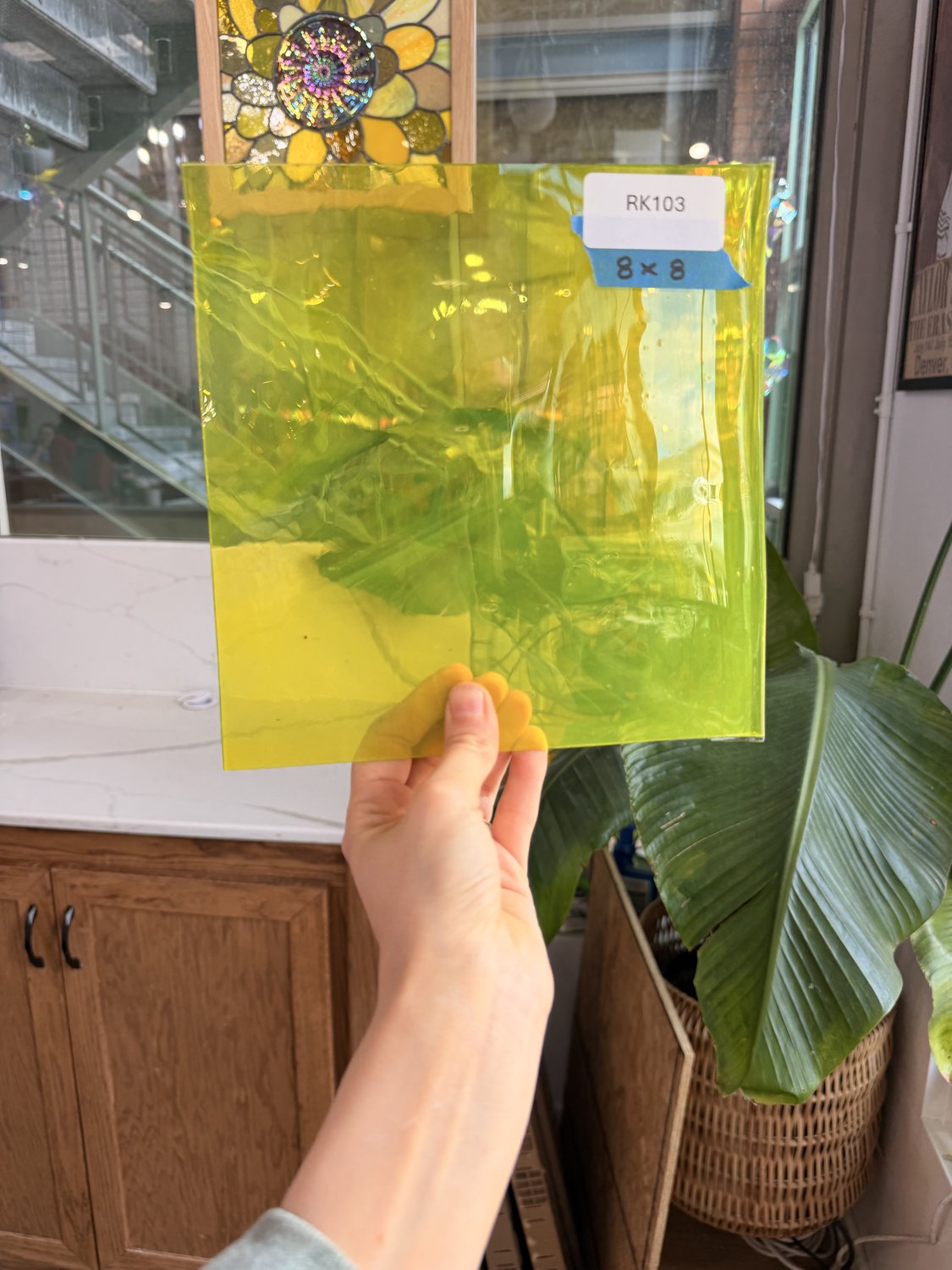 Neon Yellow Lamberts Mouthblown Sheet Glass Lamberts Glass 8x8in (LA-33944621)