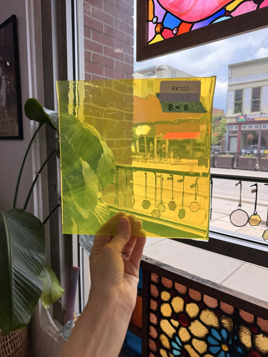 Neon Yellow Lamberts Mouthblown Sheet Glass Lamberts Glass
