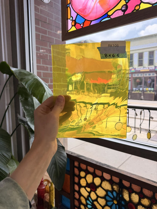 Neon Yellow Lamberts Mouthblown Sheet Glass Lamberts Glass