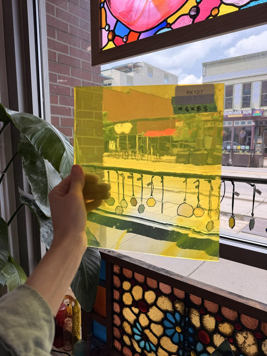 Neon Yellow Lamberts Mouthblown Sheet Glass Lamberts Glass