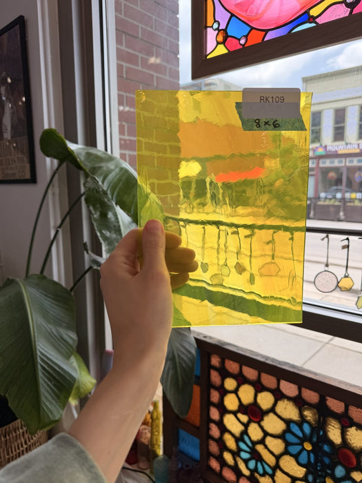 Neon Yellow Lamberts Mouthblown Sheet Glass Lamberts Glass