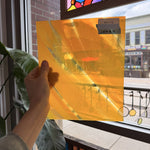 Orange Wispy on Clear Lamberts Flash Glass Sheet Glass Lamberts Glass