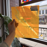 Orange Wispy on Clear Lamberts Flash Glass Sheet Glass Lamberts Glass