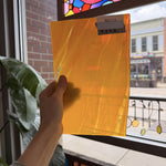Orange Wispy on Clear Lamberts Flash Glass Sheet Glass Lamberts Glass