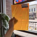 Orange Wispy on Clear Lamberts Flash Glass Sheet Glass Lamberts Glass