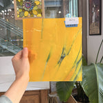 Orange Wispy on Clear Lamberts Flash Glass Sheet Glass Lamberts Glass 9.5x9in (LA-39449645)