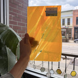 Orange Wispy on Clear Lamberts Flash Glass Sheet Glass Lamberts Glass