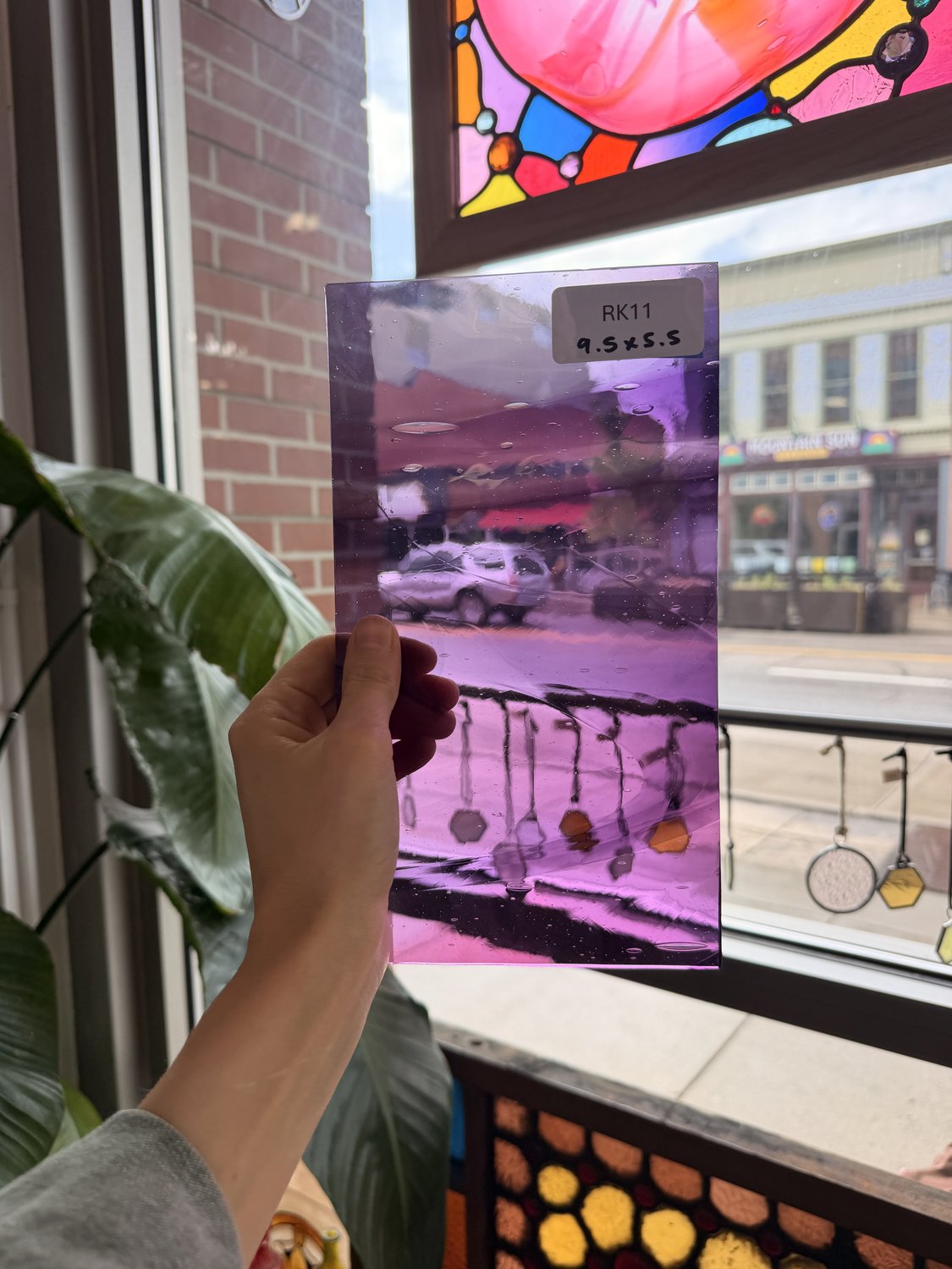 COGW x Lamberts Pink Purple Clear Wispy Mix Sheet Glass Lamberts Glass