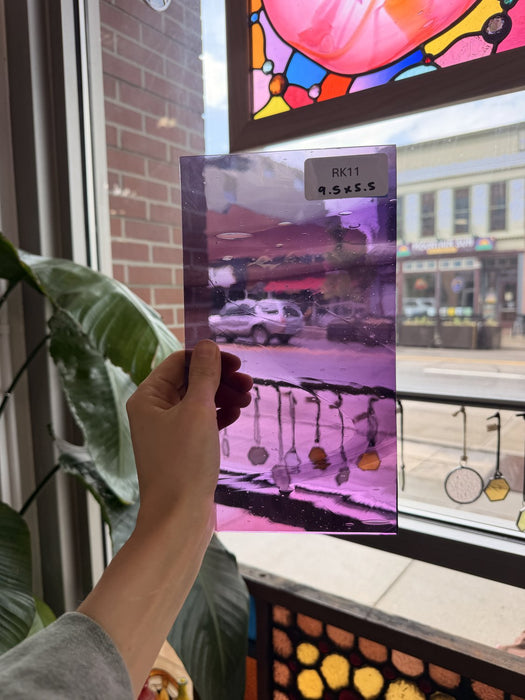 COGW x Lamberts Pink Purple Clear Wispy Mix Sheet Glass Lamberts Glass