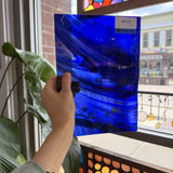 Blue Purple Mixed on Clear Lamberts Flash Glass