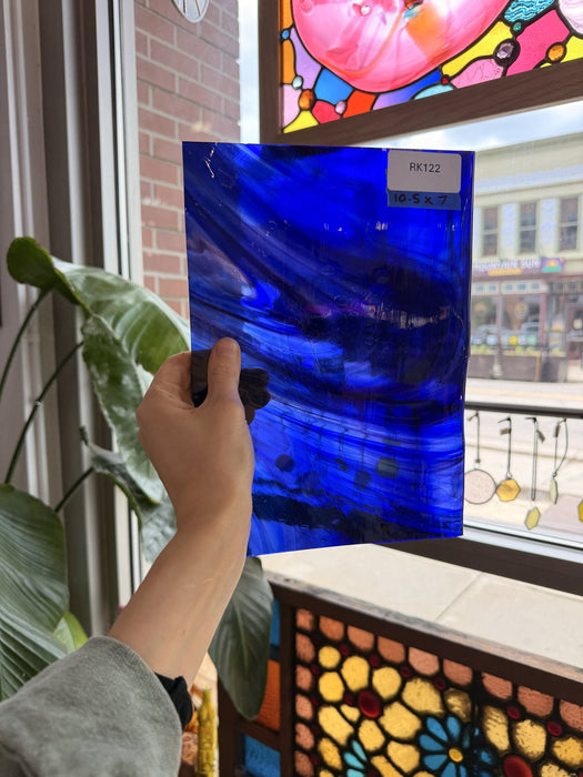 Blue Purple Mixed on Clear Lamberts Flash Glass Sheet Glass Lamberts Glass
