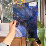 Blue Purple Mixed on Clear Lamberts Flash Glass