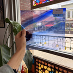 Blue Purple Mixed on Clear Lamberts Flash Glass