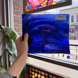 Blue Purple Mixed on Clear Lamberts Flash Glass