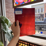 Red Gradient on Clear Lamberts Flash Glass Sheet Glass Lamberts Glass 9x6.5in (LA-81612077)