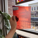 Red Gradient on Clear Lamberts Flash Glass Sheet Glass Lamberts Glass 6.5x8.5in (LA-81743149)