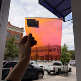 Vintage Pink Orange Swirl on Clear Lamberts Flash Glass