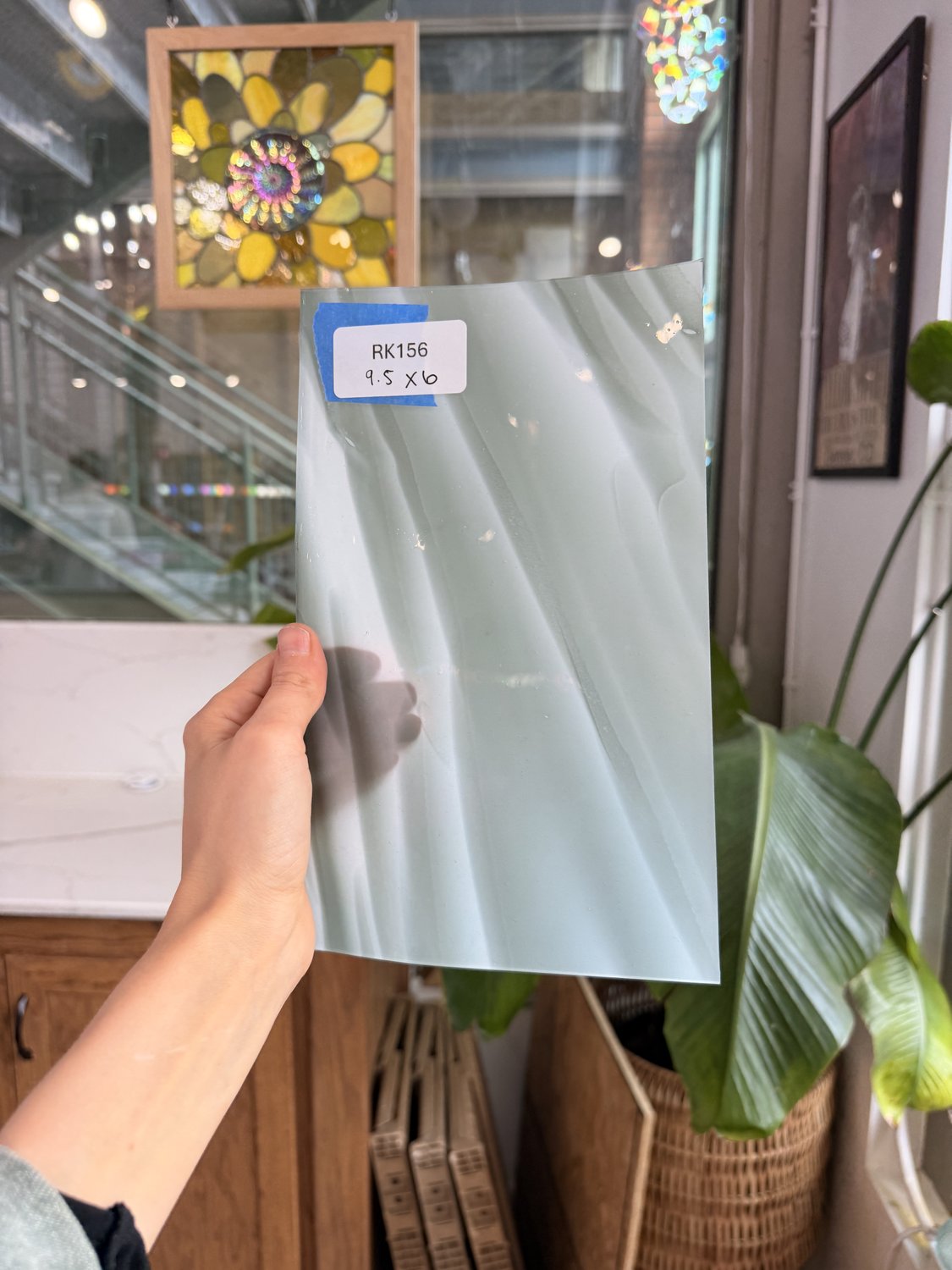 Gray White on Clear Lamberts Flash Glass Sheet Glass Lamberts Glass 9.5x6in (LA-95800621)
