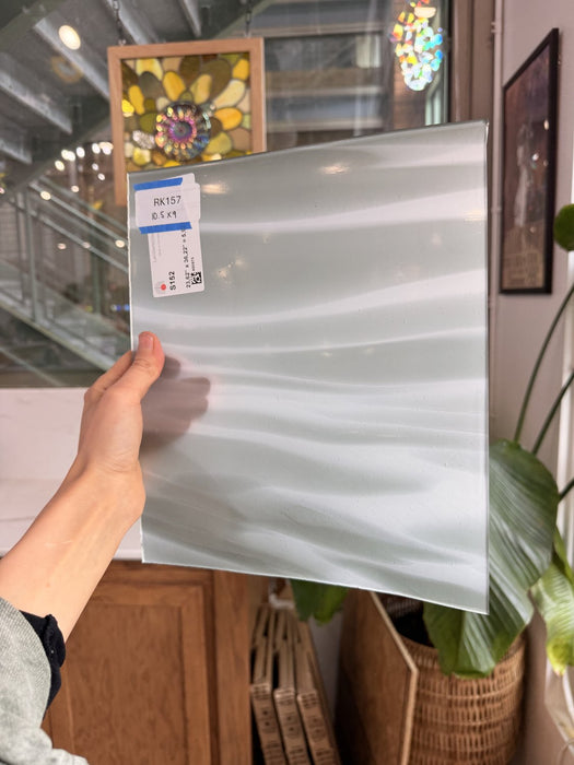 Gray White on Clear Lamberts Flash Glass Sheet Glass Lamberts Glass 10.5x9in (LA-95833389)