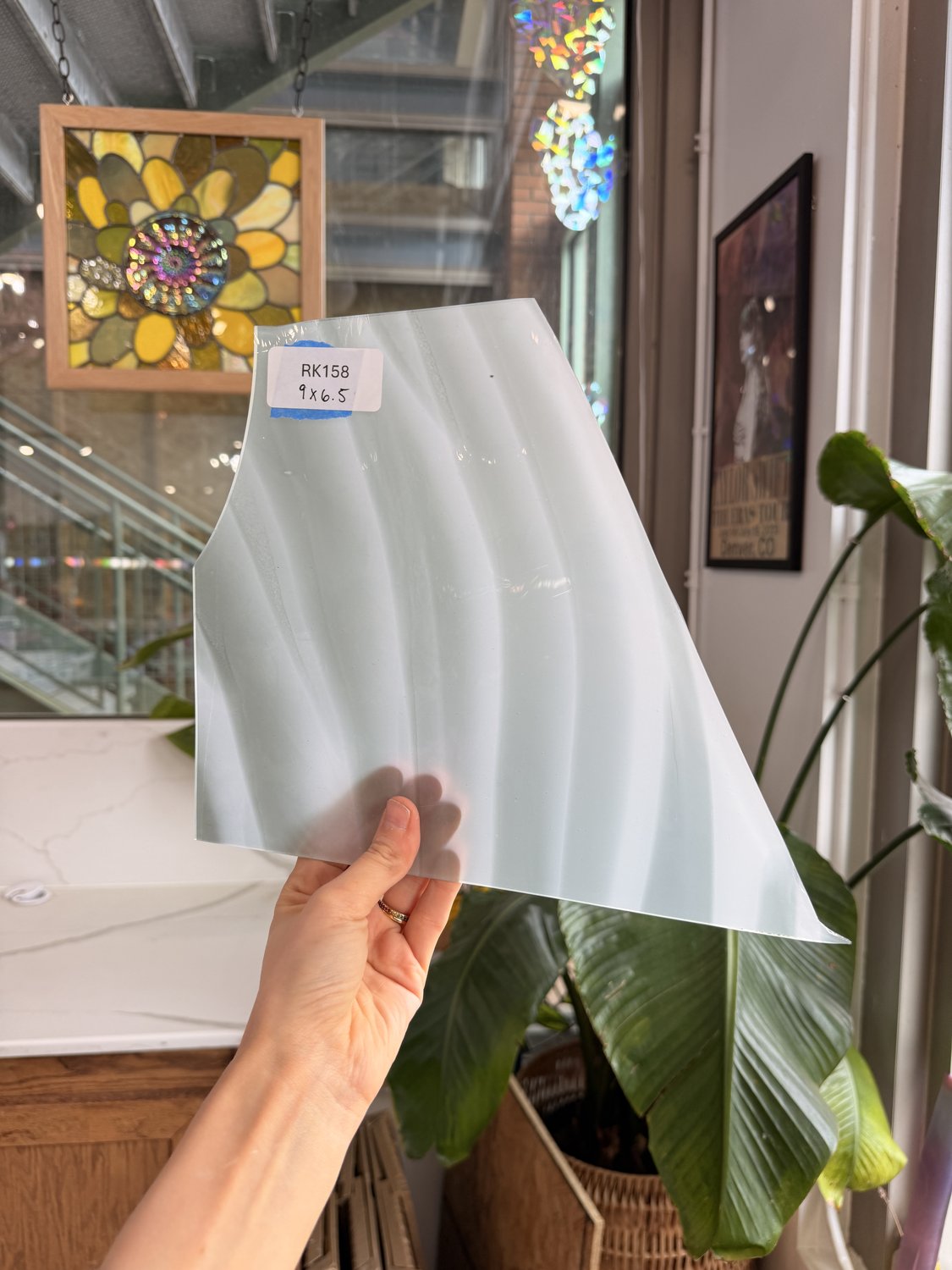 Gray White on Clear Lamberts Flash Glass Sheet Glass Lamberts Glass 9x6.5in (LA-95866157)