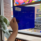 Blue on White on Clear Lamberts Flash Glass