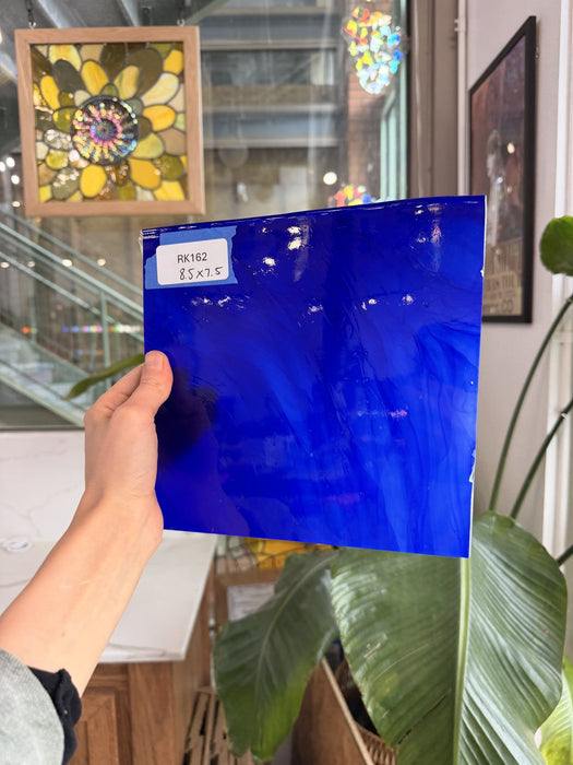 Blue on White on Clear Lamberts Flash Glass Sheet Glass Lamberts Glass 8.5x7.5in (LA-99339565)