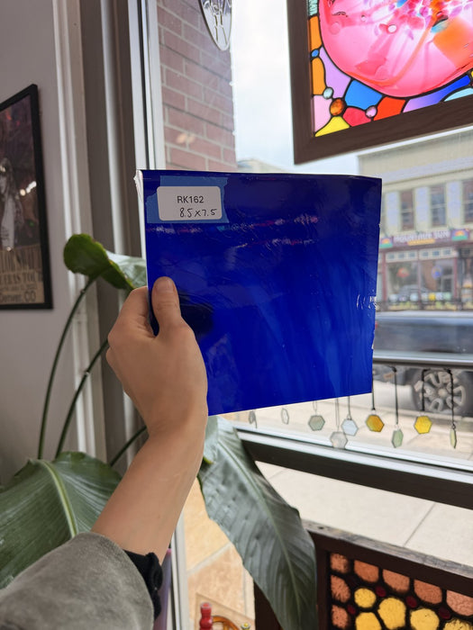 Blue on White on Clear Lamberts Flash Glass Sheet Glass Lamberts Glass