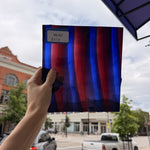 Vintage Ribbed Red Blue Fremont Flash Glass Sheet Glass Fremont Glass