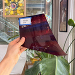 Vintage Ribbed Red Blue Fremont Flash Glass Sheet Glass Fremont Glass 5x5in (FR-07597101)