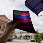 Vintage Ribbed Red Blue Fremont Flash Glass Sheet Glass Fremont Glass