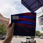 Vintage Ribbed Red Blue Fremont Flash Glass Sheet Glass Fremont Glass