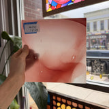 Lamberts Mouth Blown Red & White Opaque on Clear S59